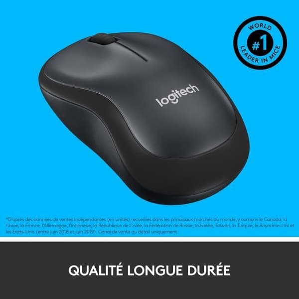 Mus - Trådlös - Logitech - M220 Tyst - Tyst - Svart