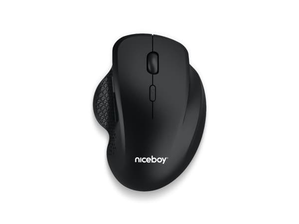 Niceboy OFFICEM20, högerhand, Optisk, RF Trådlös, 1600 DPI, Svart Svart