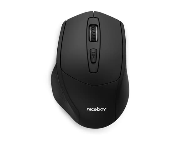 Niceboy M10, Høyre hendt, Optisk, RF kabel-fri, 1600 DPI, Sort Sort