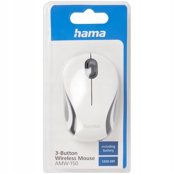 Hama optisk minimus 3-knapps trådlös mus AMW-150 Vit