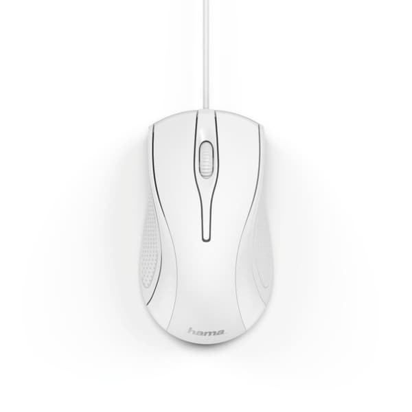 Hama Optisk Mus Med 3 Knappar MC-200 Med Kabel Vit