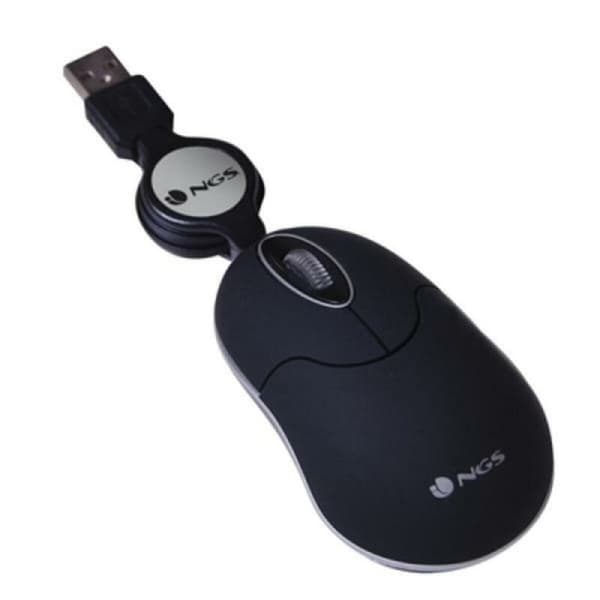 Optisk Mus med Infällbar Sladd NGS NGS-MOUSE-0973 Svart 1000 dpi