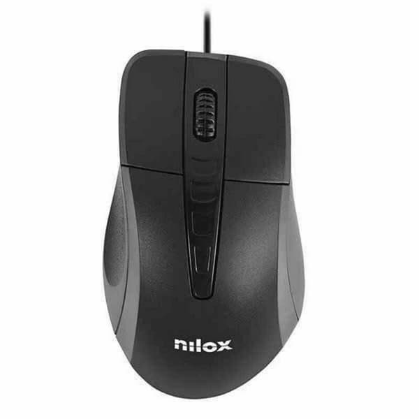 Optisk Mus Nilox MOUSB1001 1000 DPI Svart Svart