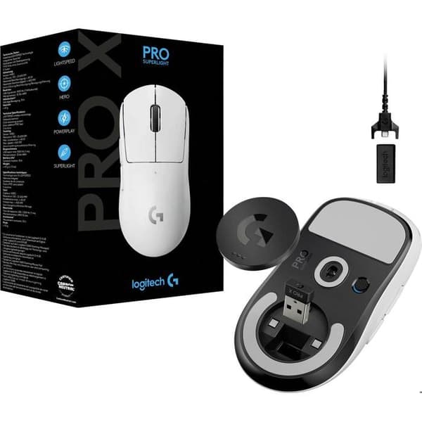 Souris Gaming - LOGITECH - Pro X Superlight - 25400 DPI - Trådlös RF - Vit