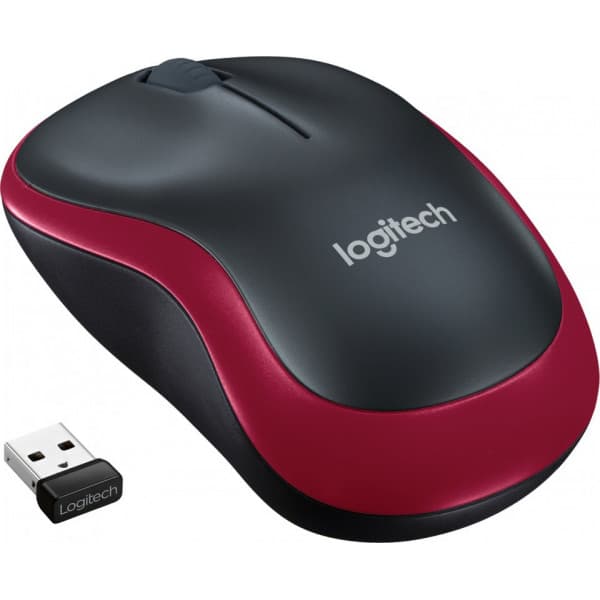 Logitech M185 mus, rød Sort, Rød