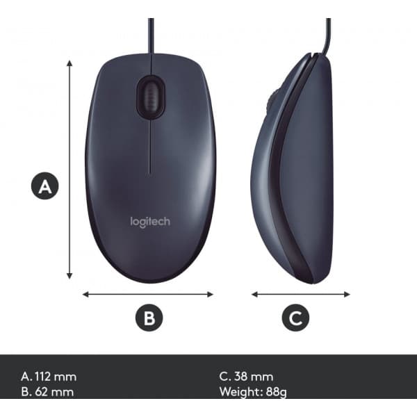 Logitech B100 -hiiri yrityskäyttöön, musta