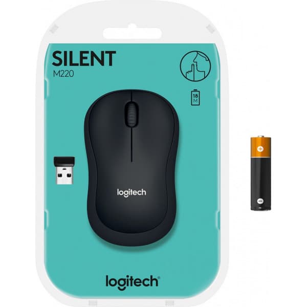 Logitech M220 Silent -hiiri, hiilenharmaa