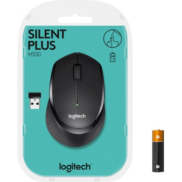 Logitech M330 Silent Plus -mus, sort