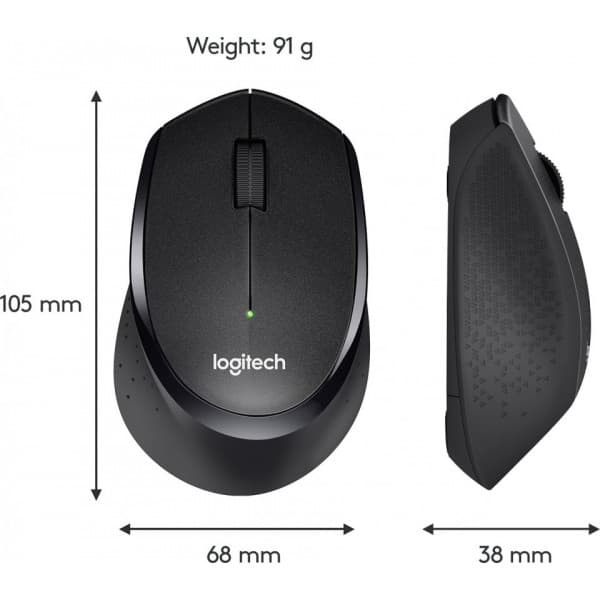 Logitech M330 Silent Plus -mus, sort