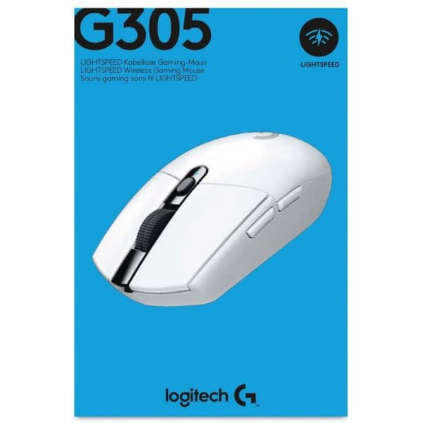 Logitech G305 -trådlös LIGHTSPEED-spelmus, vit