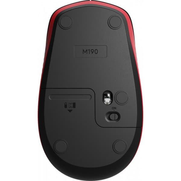 Logitech M190 -langaton hiiri, musta/punainen