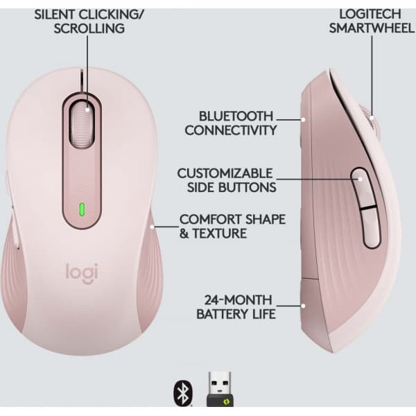 Logitech Signature M650 -langaton hiiri, pinkki