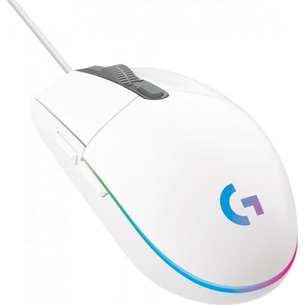 Logitech G203 Lightsync-spelmus, vit Vit