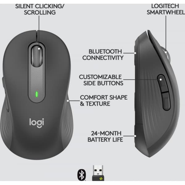 Logitech Signature M650 L -trådløs mus, sort