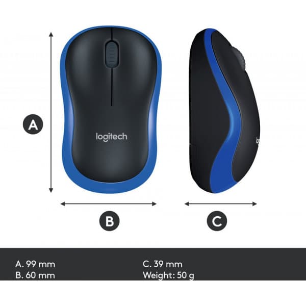Logitech M185 -hiiri, sininen