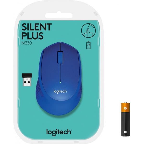 Logitech M330 Silent Plus -mus, blå