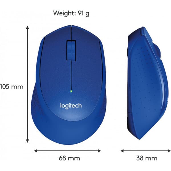 Logitech M330 Silent Plus -mus, blå