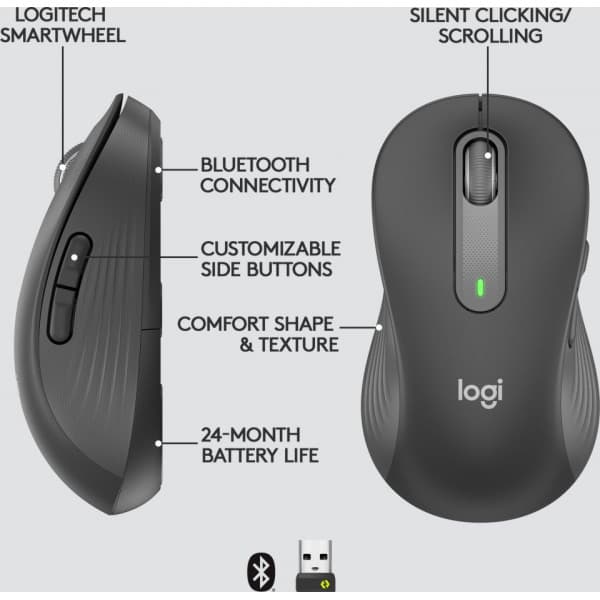 Logitech Signature M650 L LEFT -langaton hiiri, musta