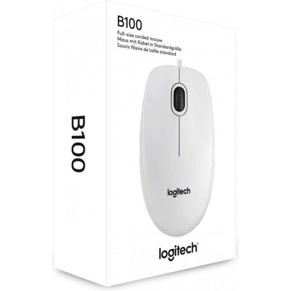 Logitech B100 -hiiri yrityskäyttöön, valkoinen
