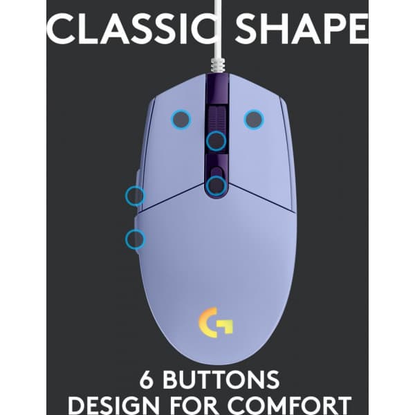 Logitech G203 Lightsync -pelihiiri, violetti