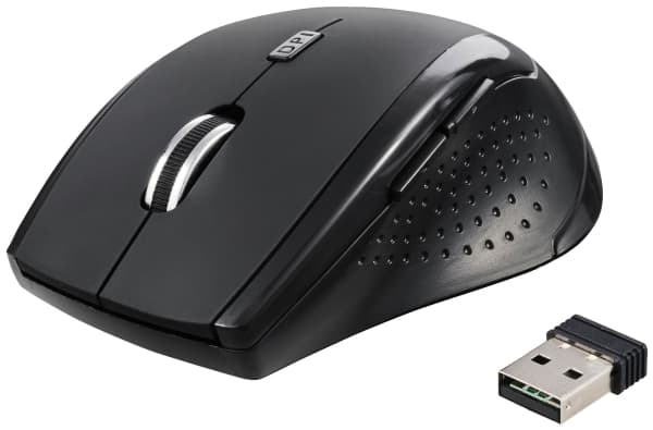 Renkforce RF-5827190, högerhand, Optisk, RF Trådlös, 1600 DPI, Svart Svart