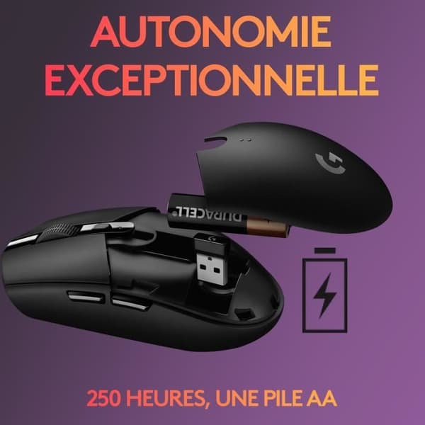 Spelmus - Trådlös - Logitech G - G305 Lightspeed - Svart