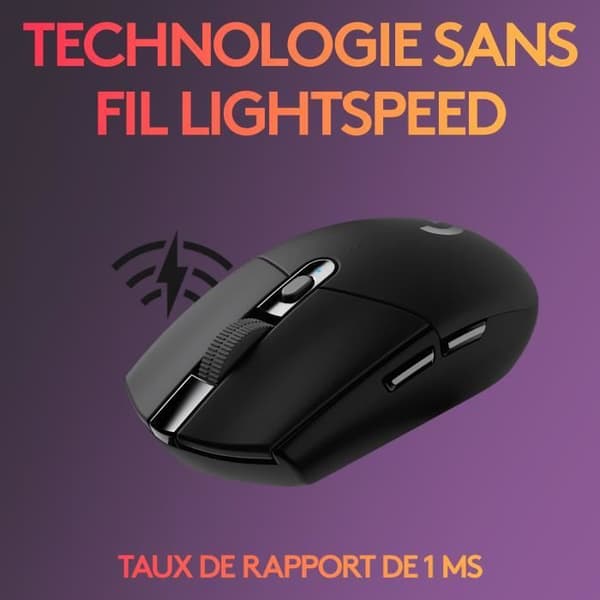 Spelmus - Trådlös - Logitech G - G305 Lightspeed - Svart