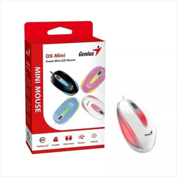 Mini Mus Genius Dx Mini Usb Ljus Rgb Vit