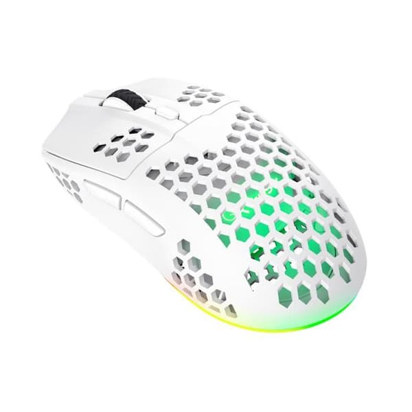 Trust GXT 929W Helox - Trådlös spelmus med optisk sensor 4800 DPI och RGB (Vit)