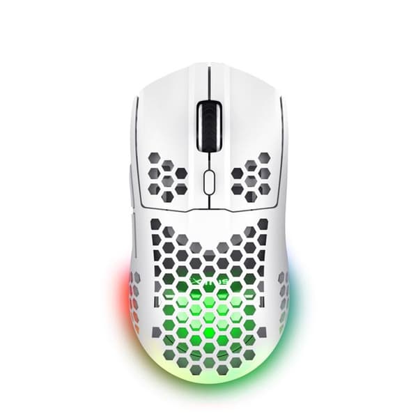 Trust GXT 929W Helox - Trådlös spelmus med optisk sensor 4800 DPI och RGB (Vit)