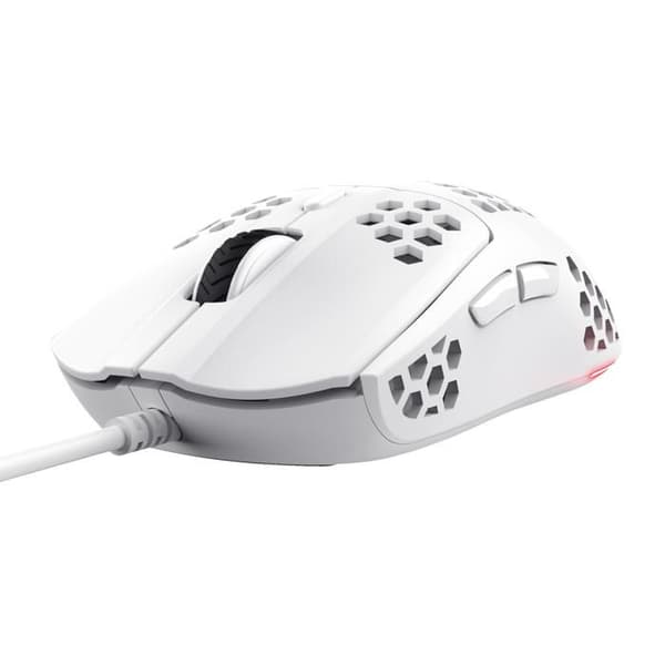 Trust GXT 928W Helox - Optisk spelsmus 6400 DPI och RGB (Vit)