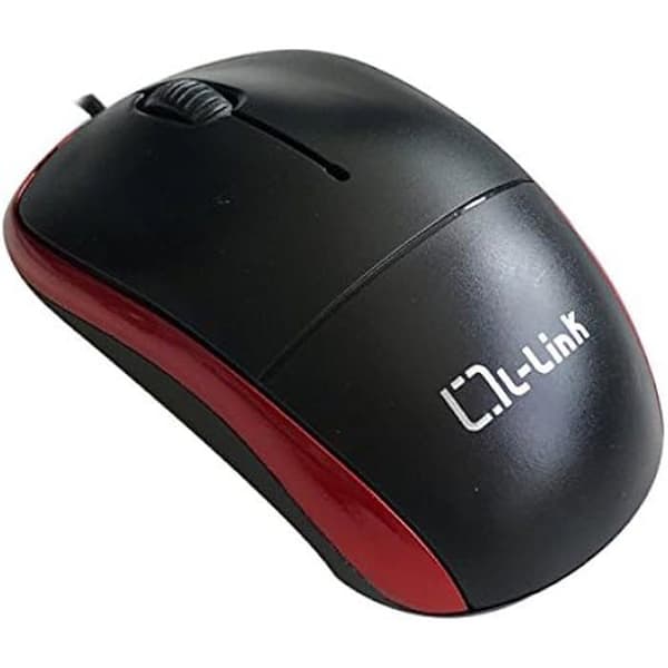 Optisk mus - L-LINK - ll-2080-r - USB - Svart och röd - För höger- och vänsterhänta Svart, Röd