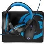 Nedis Evnor - 3-i-1-paket för spelare: 3200 dpi 6-knapps optisk mus + musmatta + stereoheadset med justerbar mikrofon