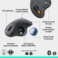 Miniatyrbild 6 av 6: Ergonomisk mus - trådlös - Logitech - ERGO M575S - Grafit
