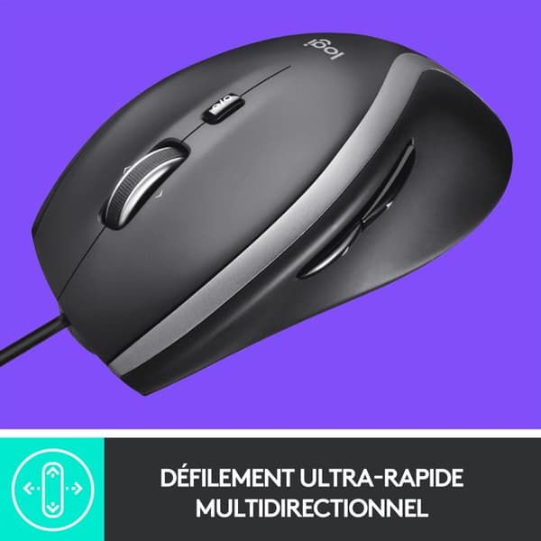 Trådad mus - Logitech - M500s - Ultra-snabb rullning - 7 anpassningsbara knappar - Grå