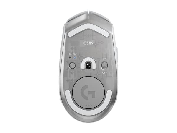 Logitech G G309 - Mus - gaming - optisk - 6 knappar - trådlös - 2.4 GHz, Bluetooth - USB Logitech LIGHTSPEED-mottagare - vit