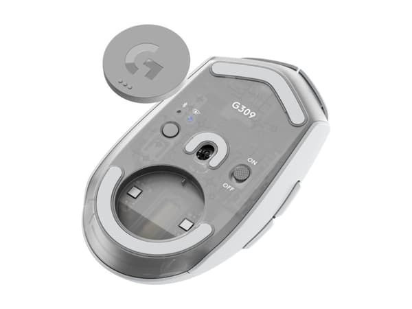 Logitech G G309 - Mus - gaming - optisk - 6 knappar - trådlös - 2.4 GHz, Bluetooth - USB Logitech LIGHTSPEED-mottagare - vit