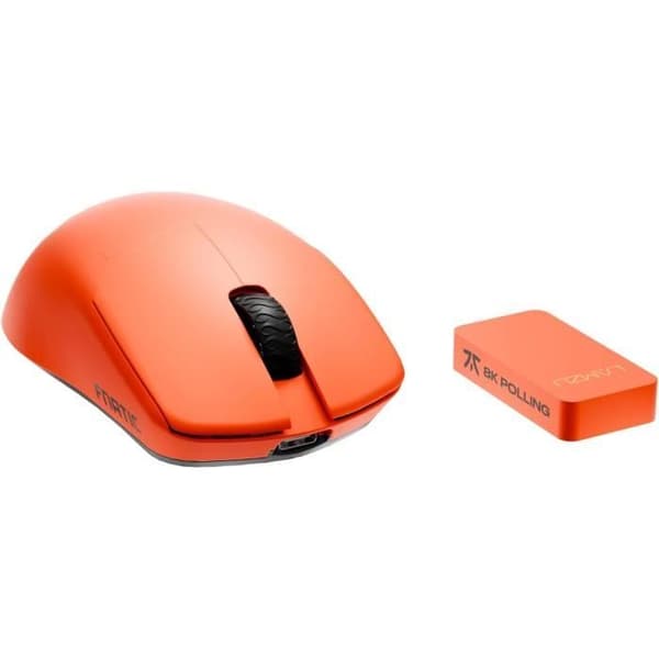 Spelmus - Fnatic - Lamzu Maya 8K - Ultra lätt 45g - Autonomi 80h - Ambidextrös Orange