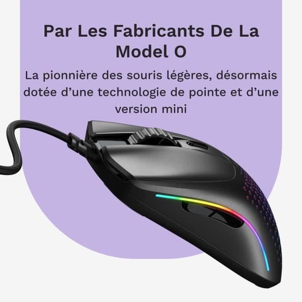 Souris Gaming Filaire - GLORIOUS - Modell O 2 Mini - 49g Ultralätt - 26000 dpi - 6 Programmerbara knappar