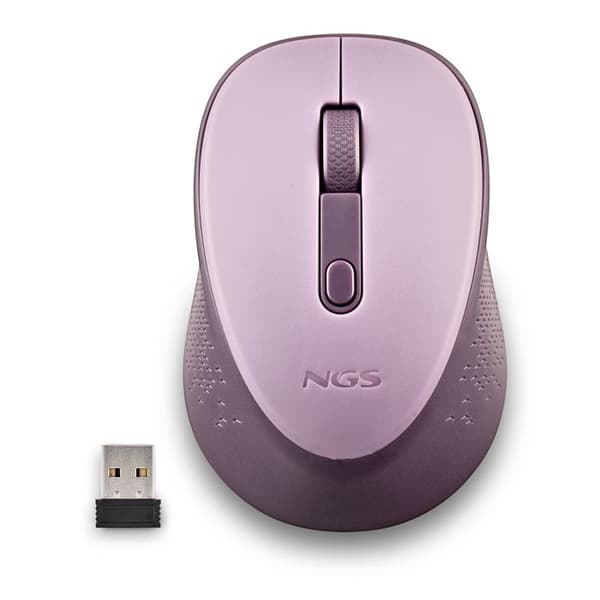 Trådlös optisk mus - NGS - DEW LILAC - 2,4 GHz - 800/1600 DPI - Ambidextri, tyst