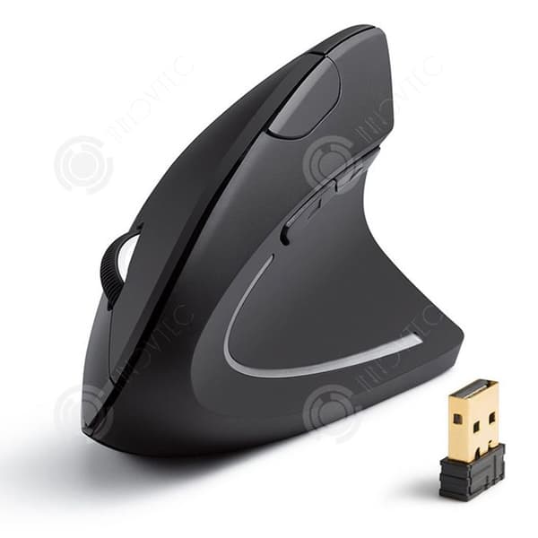 INN Ergonomisk trådlös mus 2.4G optisk tyst högerhänta vertikala möss med 6 knappar för bärbar dator
