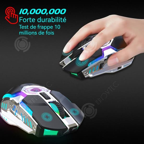 INN Trådlös Mus Professionell Trådlös Spelmus 2400DPI LED Optisk RGB USB Dator Mus Spel för Laptop Spelare