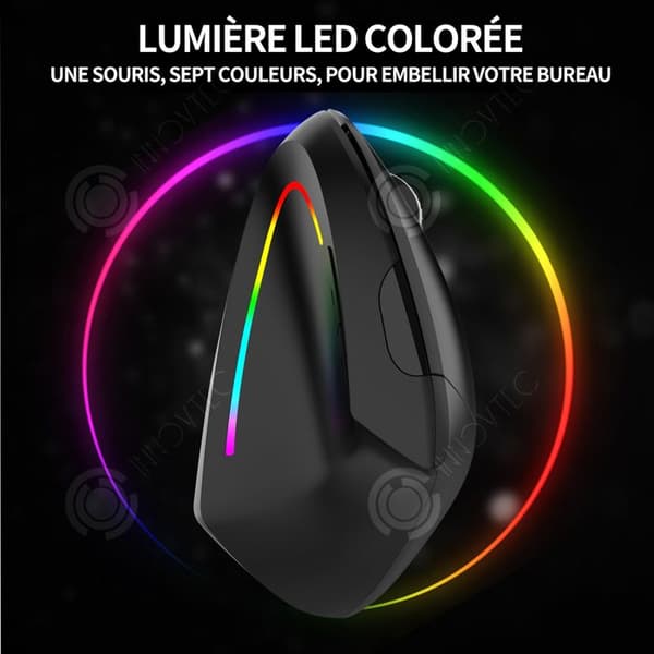 INN Mouse 2,4 GHz trådlös mus med bluetooth och 4 justerbara dpi-nivåer vertikal ergonomisk mus laddningsbar optisk mus