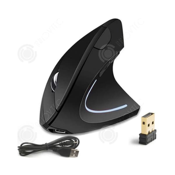 INN Mouse 2,4 GHz trådlös mus med bluetooth och 3 justerbara dpi-nivåer vertikal ergonomisk mus laddningsbar optisk mus