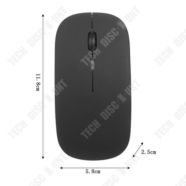 TD® Trådlös Bluetooth-mus 2.4G Bluetooth Dual Mode Uppladdningsbar Mus Silent Light Dator Laptop Kontorsspelmus