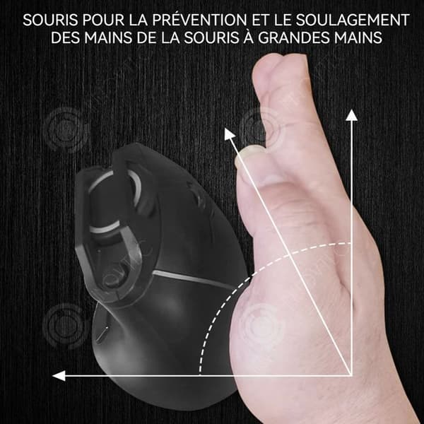 INN Ergonomisk mus 1200 - 4800 dpi ergonomisk trådlös mus med multimediafunktionstangenter mus för stora händer svart
