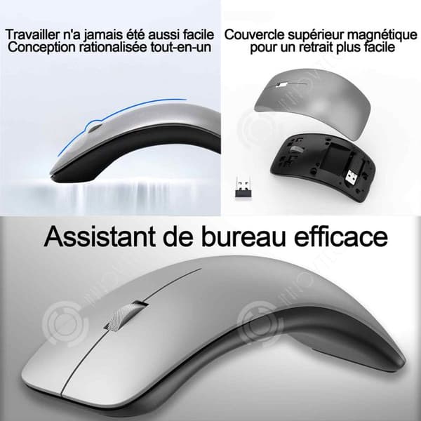 INN Trådlös mus 1600 dpi uppladdningsbar trådlös mus bluetooth-mus ergonomisk och tyst trådlös mus bluetoo-mus