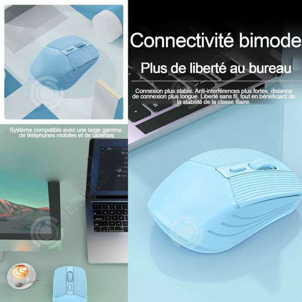 INN Trådlös mus 2,4g bluetooth 5,2 800-1200-1600 dpi en ergonomisk form i handflatan uppladdningsbar trådlös mus bl