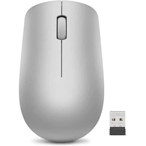 LENOVO - USB trådlös mus 530 - 1200 DPI - Ambidextrous - AA-batteri - 65g - Platinagrå
