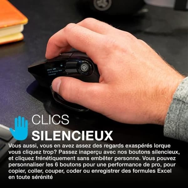 Trådlös Mus - JLab - Epic - Bluetooth 5.2 - Uppladdningsbar - Tyst